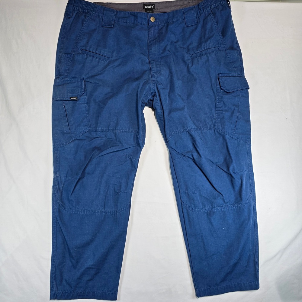 CQR Mens Tactical Cargo Pants 46W 30L Midnight Blue Ripstop Work TLP117